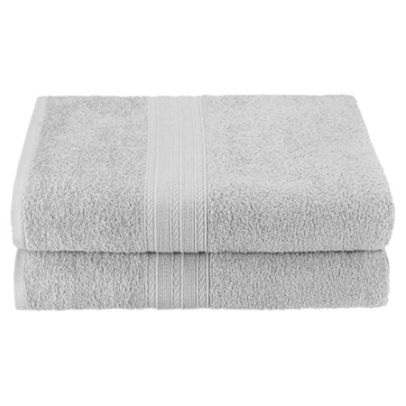 Superior Eco-Friendly 100 Percent Ringspun Cotton Bath Sheet Towel Set - Silver, 2 Pieces, 2PK EF-BSHEET SV